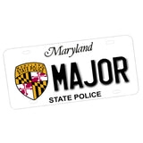 Choose Your Rank Maryland State Police License Plate
