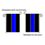 Thin Blue Line Police Sheriff Garden Flag