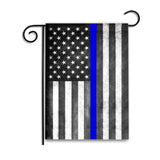 Thin Blue Line Subdued American Flag Garden Flag
