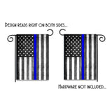 Thin Blue Line Subdued American Flag Garden Flag