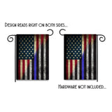 Thin Blue Line American Flag Law Enforcement Garden Flag