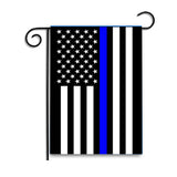 Double Sided Thin Blue Line American Flag Law Enforcement Garden Flag