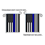 Double Sided Thin Blue Line American Flag Law Enforcement Garden Flag