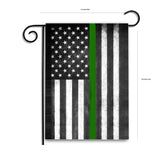 Thin Green Line American Garden Flag