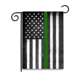 Thin Green Line American Garden Flag
