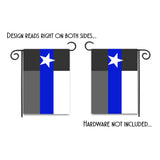 Double Sided Subdued Texas State Flag Thin Blue Line Law Enforcement Garden Flag