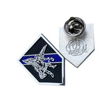 Thin Blue Line Saint Michael Patron Saint of Law Enforcement Lapel Pin