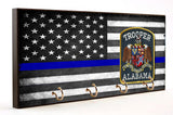 Thin Blue Line Alabama State Trooper Key Hanger