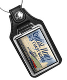 United States Coast Guard Enlist Now WWII Recruiting Poster Design Faux Leather Key Ring