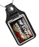 United States Air Force Veteran Flowing Flag Faux Leather Key Ring