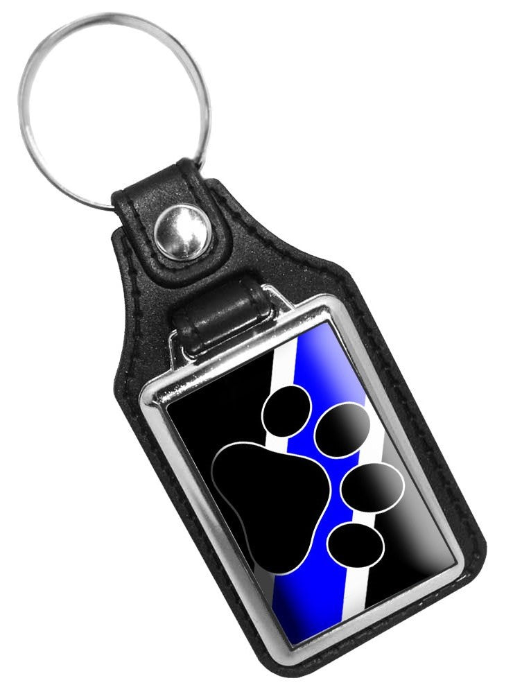 Keyring Leather Dog - Blue