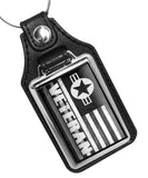 United States Air Force Veteran Subdued Flag Faux Leather Key Ring