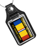 \United States Marines Combat Veteran Ribbon Design Faux Leather Key Ring