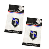 Thin Blue Line Police Chaplains Christian Cross Lapel Pin