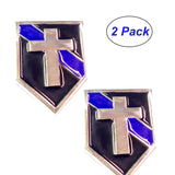 Thin Blue Line Police Chaplains Christian Cross Lapel Pin