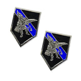 Thin Blue Line Saint Michael Patron Saint of Law Enforcement Lapel Pin