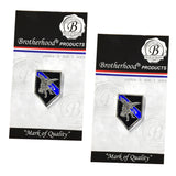 Thin Blue Line Saint Michael Patron Saint of Law Enforcement Lapel Pin