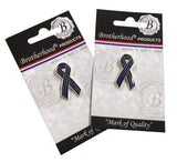Thin Blue Line Ribbon Shape  Police Sheriff Memorial Lapel Pin