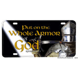 Thin White Line EMS Paramedic Put On the Whole Armor of God Aluminum License Plate