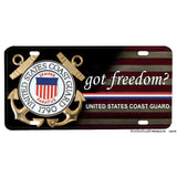 Coast Guard Got Freedom Design Aluminum License Plate
