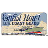 Enlist Now Coast Guard Poster Design Aluminum License Plate