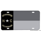 Subdued Gray Silver North Carolina State Flag Design Aluminum License Plate