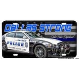Dallas Strong Dallas Police Department Patrol Car Thin Blue Line Flag Aluminum License Plate