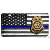 Dept of Interior Bureau of Indian Affairs Thin Blue Line American Flag Aluminum License Plate