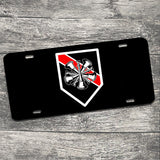 Firefighter Chief Thin Red Line Bugle Aluminum License Plate