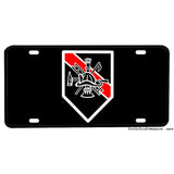 Firefighter Thin Red Line Horn Ladder Hook Ax Aluminum License Plate