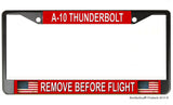 Remove Before Flight A-10 Thunderbolt USAF License Plate Frame
