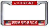 Remove Before Flight A-10 Thunderbolt USAF License Plate Frame