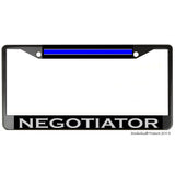 Police Sheriff Thin Blue Line Negotiator Metal License Plate Frame