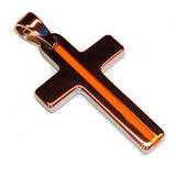 Tungsten Carbide Thin Orange Line EMS / EMT Cross Key Ring Pendant