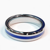 thin blue line police ring made with tungsten carbide 5 mm