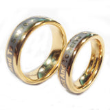 Police Ring With To Protect And To Serve Engraved on outside - Gold Tungsten Carbide