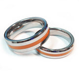 Tungsten Brotherhood Band - Thin Orange Line Ring for EMT, EMS & Paramedics