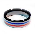 Ceramic BrotherhoodBand - Thin Red & Blue Line for Dual Professionals (Police/Fire or Fire/EMS)