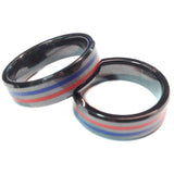 Dual Thin Red Line Blue Line Tungsten Brotherhood Band