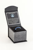 Thin Blue Line Police Ring In Beautiful Gift Box For Law Enforcement Black finish with blue line and CZ Stone