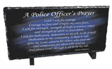 A Police Officer's Prayer Slate Rock Desktop Easel