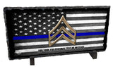 Personalized Sergeant Bars Slate Rock Stone With Easel