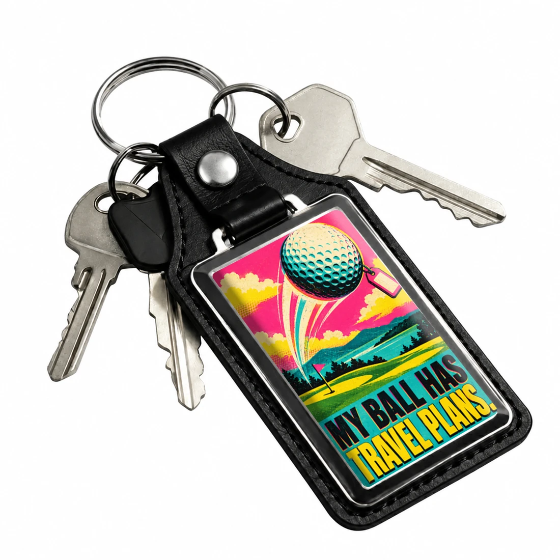My ball has travel plans golf keychain