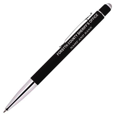 FCSO Ink Pen Silver Trim Personalize 2 in 1 Ballpoint Pen / Stylus