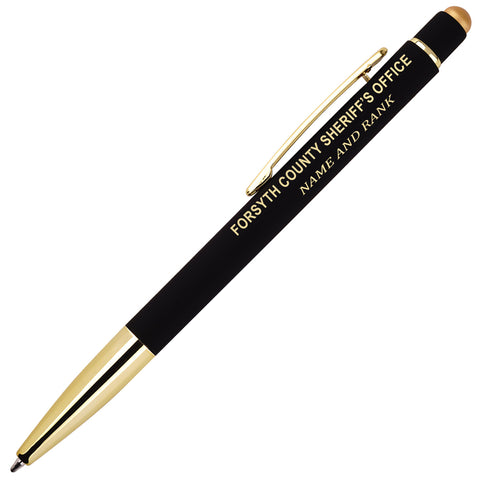 FCSO Ink Pen Gold Trim Personalize 2 in 1 Ballpoint Pen / Stylus