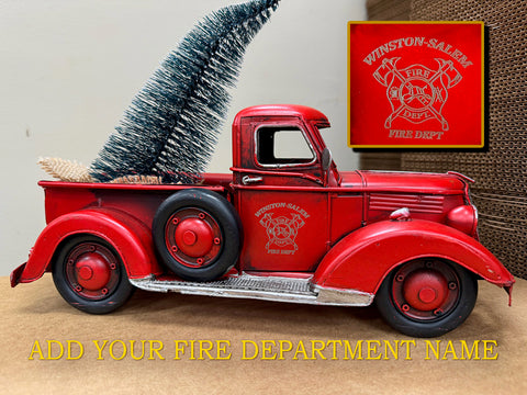 Customize The Little Red Truck Fire Dept. Name