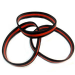 Thin Red Line Silicone Fireman Firefighter Bracelet Pack of 3 Adult Size
