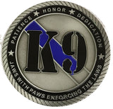 Law Enforcement K9 Challenge Coin Two Asterisk 2* - 3 Inch Challenge Coin