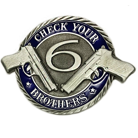 Thin Blue Line Protect Your Brothers Integrity, Honor, Courage Three Inch Challenge Coin