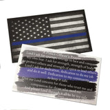 Police Officer's Prayer Cards With A Thin Blue Line American Flag